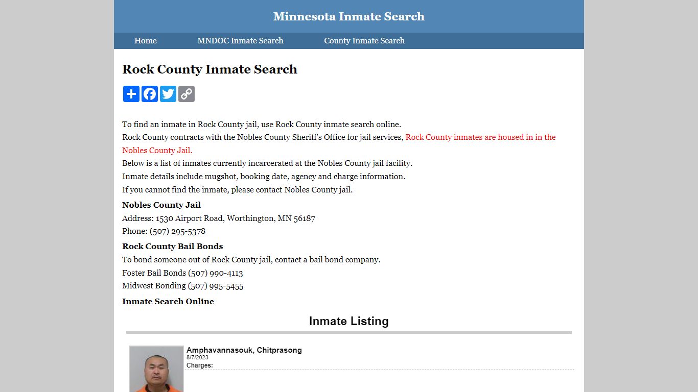 Rock County Inmate Search